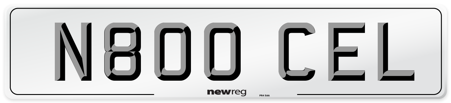 N800 CEL Number Plate from New Reg